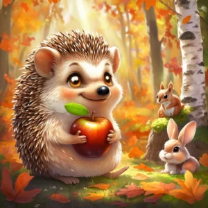 Їжачок і яблуко